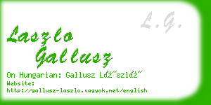 laszlo gallusz business card